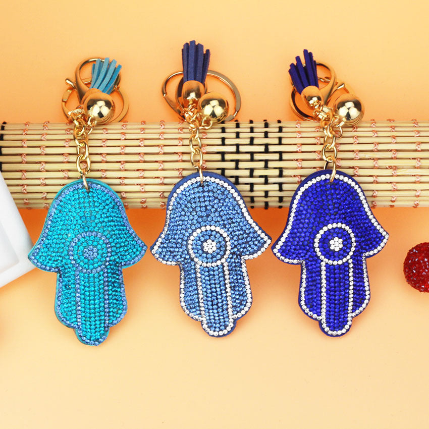Wholesale Fatima's Hand Hot Diamond Keychain